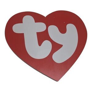 Ty Beanie Babies Red Heart Shape Store Display Sign Cardboard Rare